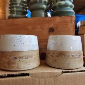 th(w)eetasjes "You are my ♥" "♥ cup of tea" wit en blauw